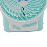 NewSilkRoad 4" Blue LED Light Mini Handy Portable USB Rechargeable Emergency Fan 4 blades, 3 Speeds with 18650... N8