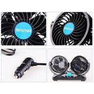 Xcellent Global 12V Car Dual Heads Cooling Fan Rotating Auto Quiet Ventilation with Kids Safe Design AT015 N3