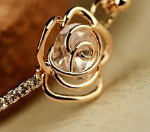 New Graceful Women Crystal Flower Bangle Gold Filled Cuff Chain Bracelet Jewelry N3
