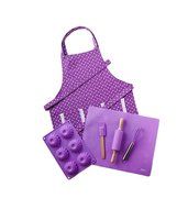 Purple Children&#039;s Baking Set with Matching Personalized Apron by Dikor N3
