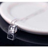 Fashion Women's Silver Plated Chain Crystal Rhinestone Pendant Necklace N N6