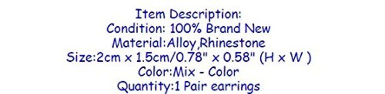1 Pair Women Fashion Cute Crystal Rhinestone Hollow Butterfly Ear Stud Earrings