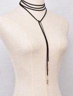 Retro Women Jewelry Gothic Black Velvet Choker Necklace Long Chain Leaf Pendant N3