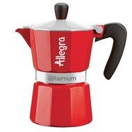 Bialetti 3 Cup Aeternum Allegra Stovetop Stove Top Espresso Coffee Maker Red