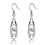 Chic Lady Water Drop Silver Crystal METAL Earrings Dangle Earring Hook Jewelry N2