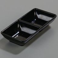 Carlisle 086203 Melamine Double Square Ramekin, 4-oz. Capacity, 5-3/4 x 2-3/4 x 1&quot;, Black (Case of 24) N2