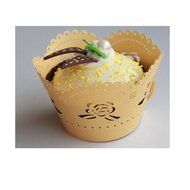 Kuke 24 Pcs Exquisite Flower Rose Laser Cut Cupcake Wrappers Cupcake Liners Muffin Container for Baby Shower Baby... N2