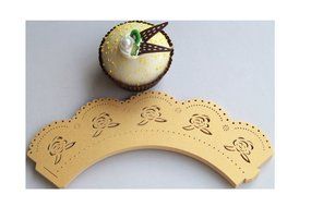 Kuke 24 Pcs Exquisite Flower Rose Laser Cut Cupcake Wrappers Cupcake Liners Muffin Container for Baby Shower Baby... N3