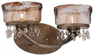 Minka Lavery 6992-271 La Bohem 2 light Bath Wall Sconce without Crystals, Monarch Bronze by Minka Lavery