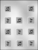 CK Products 1-1/4-Inch Square with Music Notes Chocolate Mold