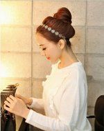 Fashion Lovely Metallic Lady Hollow Rose Flower Elastic Hair Band Headband 1 PC N4