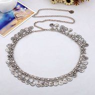 New Retro Metallic Coins Waist Belt Chain Tassel Jewelry Party Hot Dangle N3