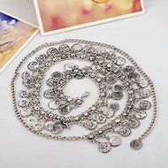 New Retro Metallic Coins Waist Belt Chain Tassel Jewelry Party Hot Dangle N4