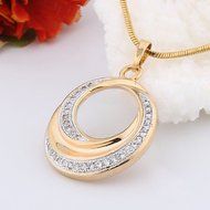 Eternity love 18k Gold filled lady swarovski crystal sparkling pendant necklace N2