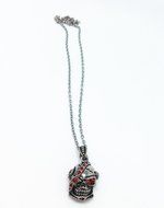 QTMY Titanium steel Fashion Skull statement Choker Long Necklace Jewelry Collar with Pendant for Men N3