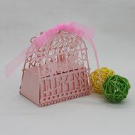 50PC Candy Box,Morecome Birdcage Flowers Laser Cut Favor Candy Box (Purple) N7