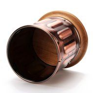 3E Home Manual Canister Stainless steel Burr Coffee Mill Grinder, Stainless Steel Top, and Antique Copper Body