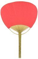 9" Red Paddle Chinese Paper Hand Fan for Weddings