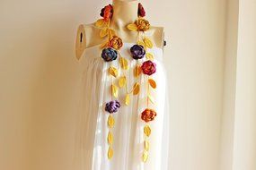Mustard Rose Scarf-Autumn Mustard Necklace -Lariat Necklace Scarf-Crochet Scarf-Mustard Autumn Scarf N4