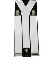Wide White Suspenders by CoverYourHair