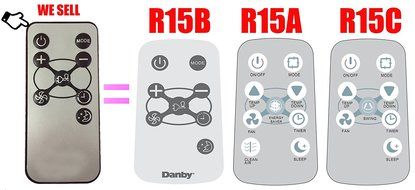 Replacement for Danby Air Conditioner Remote Control R15B ( R15A R15C) Works for DAC10011E DAC12010E DAC12011E...