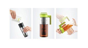 Takeya 2 Qt. Flash Chill Tea Maker Set of 1 water pitcher, Green, 3.7"x6.2"x12.4"