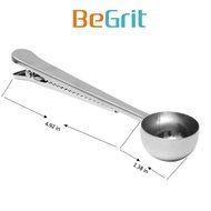 BeGrit Manual Coffee Grinder and Measuring Spoon Set, Stainless Steel Portable Hand Coffee Crank Bean Mill with... N2
