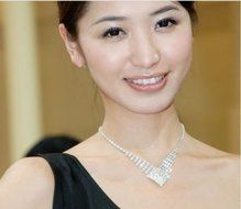 Wedding Bridal Crystal Rhinestone Silver Plated Necklace Earrings Jewelry Sets N2