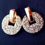 hot 18k gold filled white Swarovski Crystal Rhinestone Dangle Ear stud earring N4