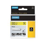 DYMO RhinoPRO Adhesive Vinyl Label Tape, 1/2-inch, 18-foot Cassette, Yellow (18432) by DYMO