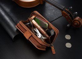 Samsung Galaxy S7 Dermis Wallet case,Aroko Handmade Genuine Cowhide Leather Wallet Cover Case Large Capacity Leather... N7