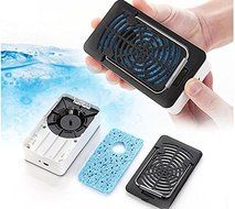Generic Portable USB Rechargeable Mini No Leaves Handheld Air Conditioning Fan Color Blue N4