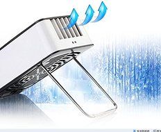 Generic Portable USB Rechargeable Mini No Leaves Handheld Air Conditioning Fan Color Blue N5