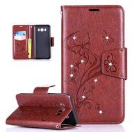 Galaxy J7 2016 Case,Galaxy J7 2016 Cover,ikasus Glitter Diamond Embossing Flowers Lily Butterfly PU Leather Flip... N15