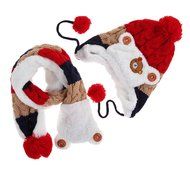 Baby Toddler Winter Beanie Warm Hat Hooded Scarf Earflap Knitted Cap Girls Boys N16