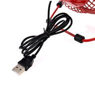 Usb Mini Desk Fans Small Quiet Personal Electric Metal Table Fan for Office with USB Plug-in Charging Cable Red N7