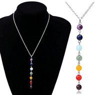 7 Chakra Beads Pendant Necklace Women Yoga Reiki Healing Balancing Necklace N2