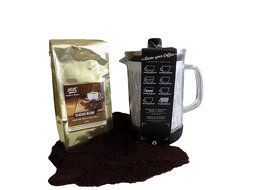 Heather's Korner Classic Coffee and Coffee Press (Geometric Pattern)