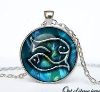 Pisces Necklace, Pisces Pendant Pisces jewelry Sign Pendant, Constellation Jewelry Art gift for men for women