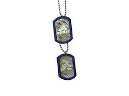 Storite Fashion "Adidas" Square Navy Blue Frame Locket/Nackless Metal Finish