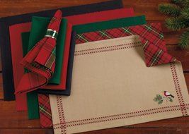 DII Christmas Holiday Holly Jolly Plaid Napkin, Set of 6 N33
