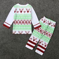 Clothes Set ,BeautyVan Baby Kid Outfit Clothes Christmas Elk Print Blouse T-shirt Top+Long Pants Set (6M, green) N2