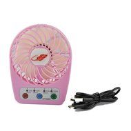 NewSilkRoad Mini Handy Portable USB Rechargeable Emergency Fan 7 blades, 4 Speeds of Air Force Adjustable, Timing... N4