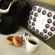Cafe Wall Caddy (white) - Holds Up to 22 Keurig K-Cup Coffee or Tea Pods - Use Existing Outlet Cover to Free up...