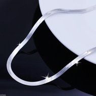 Men's Woman Stainless Steel 4mm Silver Plating Chain Necklace Jewelry17.6"-19.6" N5