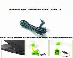 Glovion USB Clip-On Stroller Fan( Safe Blades Rechargeable &amp;5.7Ft USB Cable) (Blue) N6