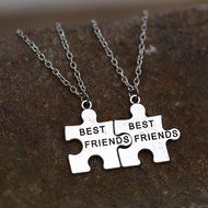 2pcs Best Friend BFF Partners in Crime Sisters Chain Necklace N2