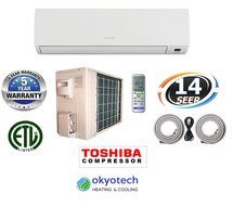 18,000 BTU 1.5 TON 14 SEER Ductless Mini Split Air Conditioner with Full Installation Set N11