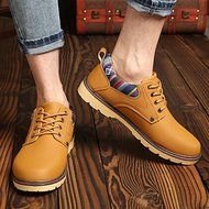 Spritech(TM) Men's Fashion British Comfort Non-slip Round Toe Work Shoe Flat Martin Boots Black N21