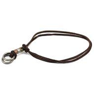 Men's Double Circle Ring Pendant Jewelry Fashion Retro Leather Cord Necklace N6